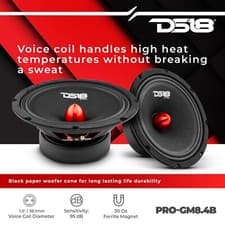 DS18 PRO-GM8.4B Loudspeaker - 8", Car Speaker Midrange with Red Aluminum Bullet - image 2