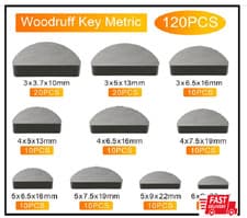 120Pcs Woodruff Key Assortment Kit, 10 Popular Sizes of Half Moon Keys, Keyway a - image 2