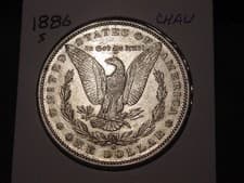 1886-S MORGAN DOLLAR CHOICE AU NICE POPULAR BETTER DATE SHIPS FREE - image 2