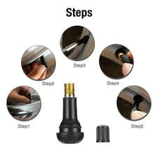 LOT 200 TR 413 SNAP-IN TIRE VALVE STEMS SHORT BLACK RUBBER MOST POPULAR VALVE - image 2