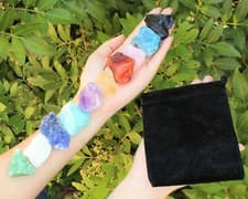 Beginners Crystal Kit 10 pcs in Velvet Pouch: Most Popular Rough Stones LARGE - image 4
