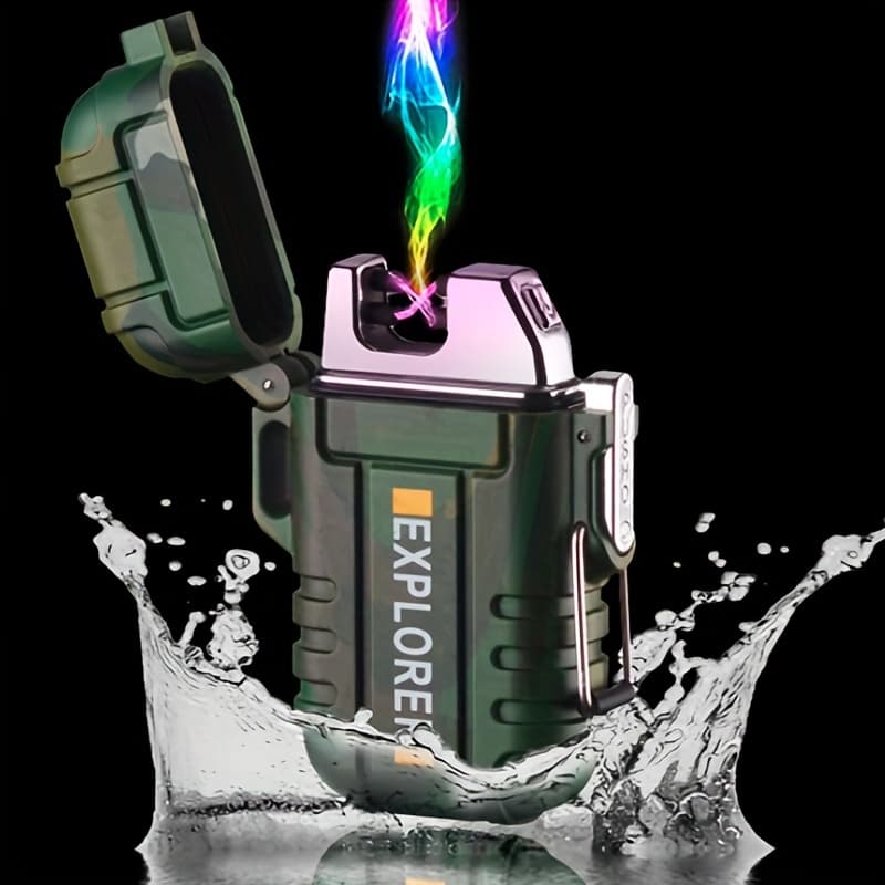 Dual Arc USB Rechargeable Lighter - Windproof, Portable for Outdoor Camping & Hiking