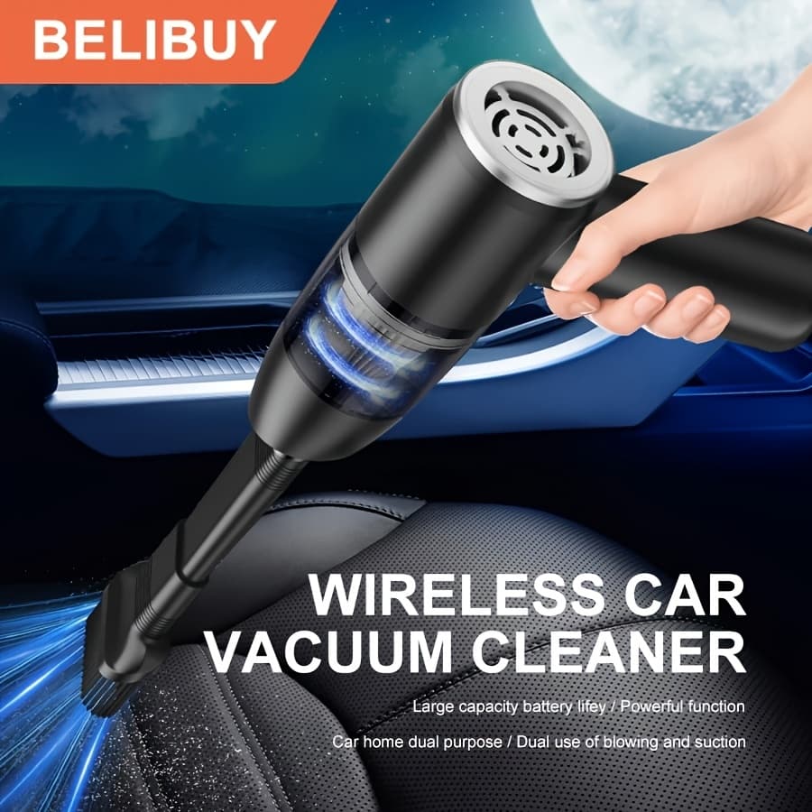 [Car Wireless Vacuum Cleaner] 15000Pa Large Suction Power Handheld And Portable, Long Battery Life Fast Charging with Flat Suction Head, Powerful Vacuuming, Hair Removal, Pet Hair, Nook And Cranny Cleaning, Dust And Hair In The Car, And Suck It Up