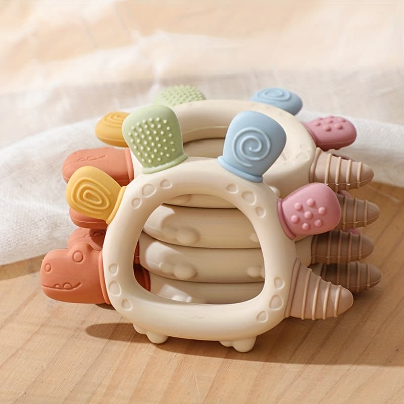 Colorful Forest Teething Toy for Babies, Handheld Teething Plaything, Cute Cartoon Silicone Teether, Baby Silicone Chew Toy, Infant Teether, Newborn Bath Gift, Christmas And Halloween Present