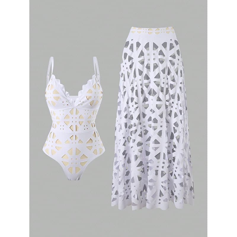 New European and American Fashion Hollow-out Sexy Swimsuit, Women's High-end Bikini Two-piece Beach Set