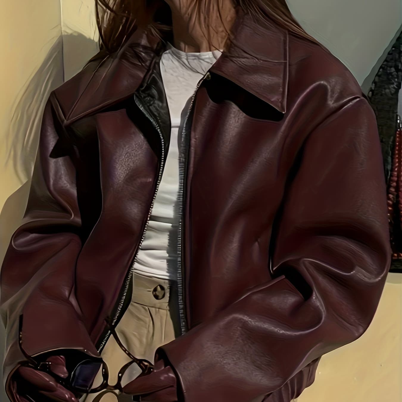 Women'S Stylish And Versatile Casual Faux Leather Jacket