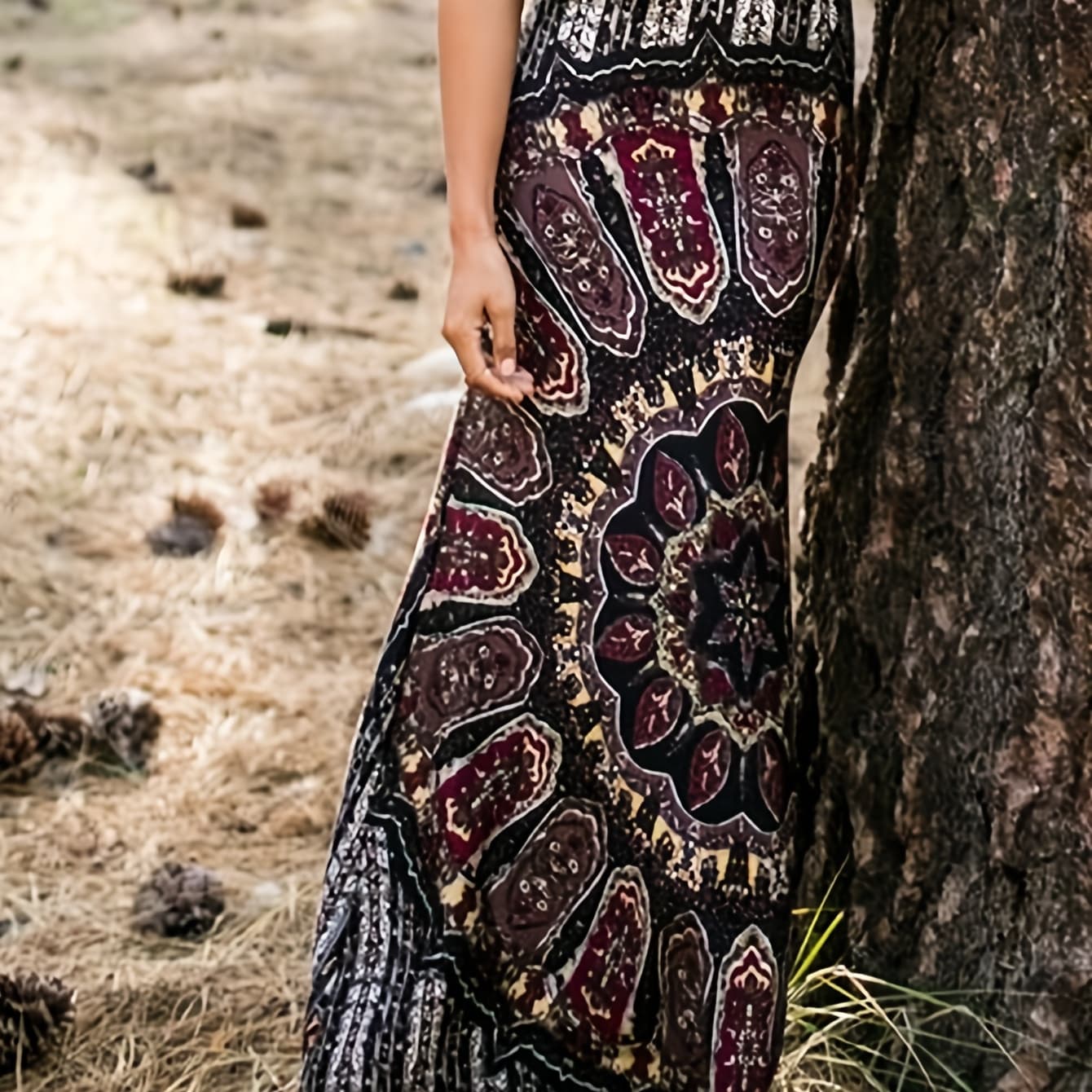 Spring And Summer Women's Wear Ethnic Print Versatile Casual Women's Skirt [vacation-oriented Style]