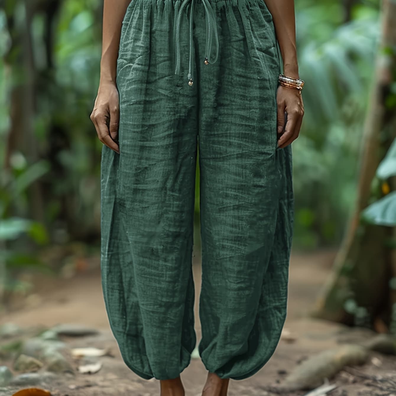 Linen Loose And Comfortable Minimalist Linen Lantern Pants