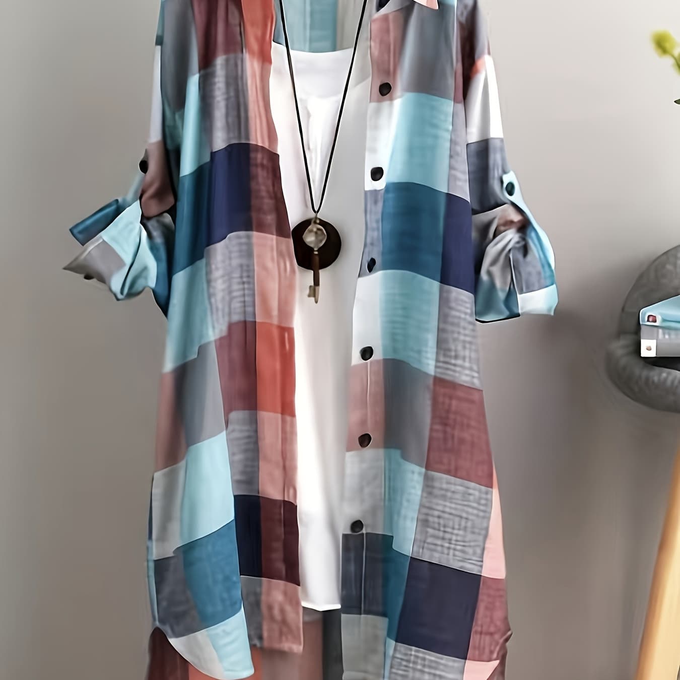 Trendy Women'S Clothing: New Plaid Collar Shirts for Spring And Summer 2025, Featuring a Relaxed Fit with Long Sleeves And Straight Buttons