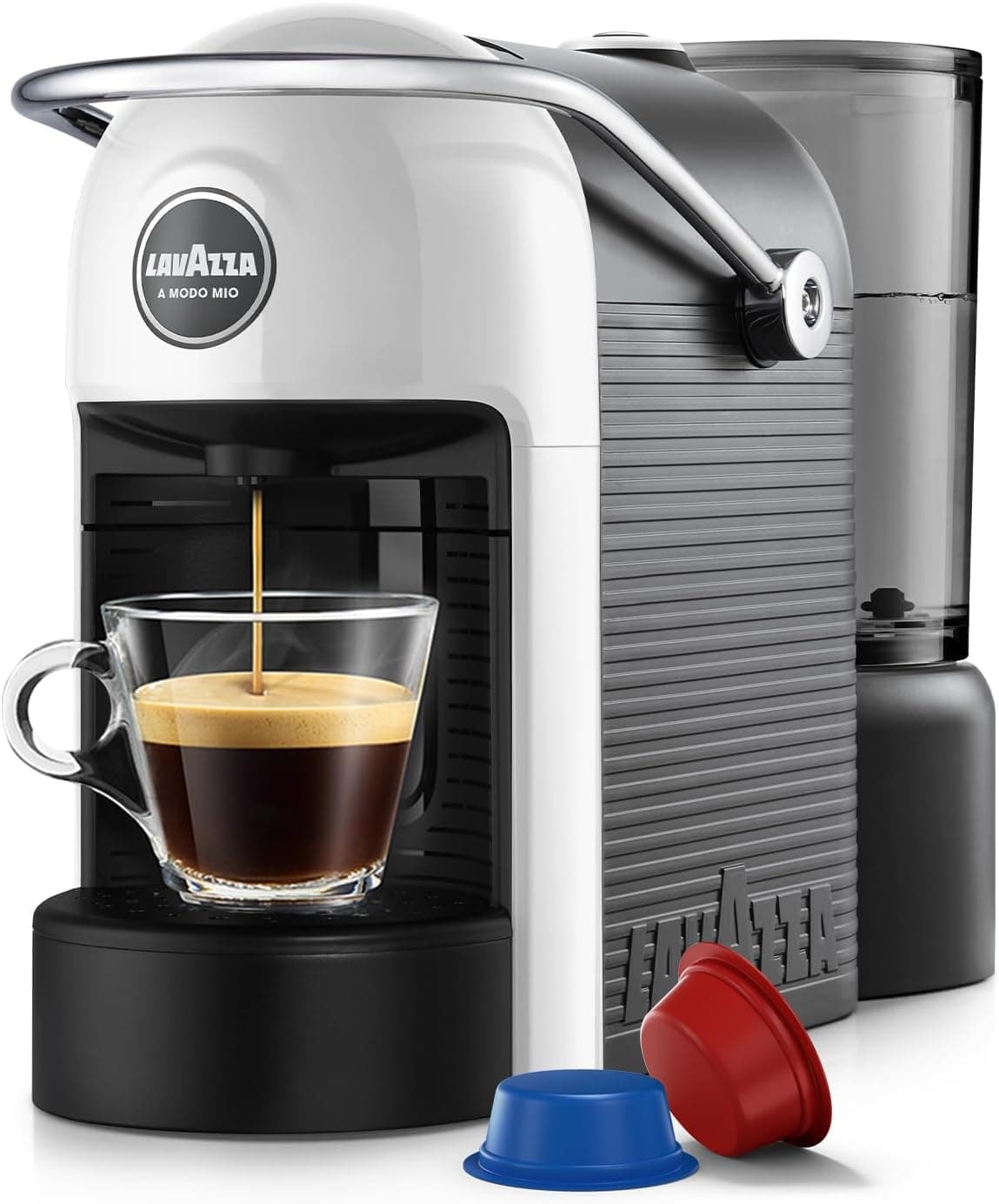 Lavazza, A Modo Mio Jolie EVO, Coffee Capsule Machine, Made from 36% Recycled Plastic, Compatible with A Modo Mio Pods, with Removable Cup
