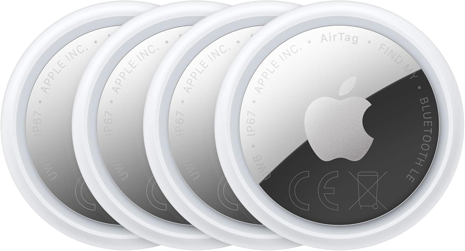 Apple AirTag 4 pack (2nd generation): Tracker for Keychain, Wallet and More; Locator with Sound; Simple One-Tap Setup with iPhone or iPad;