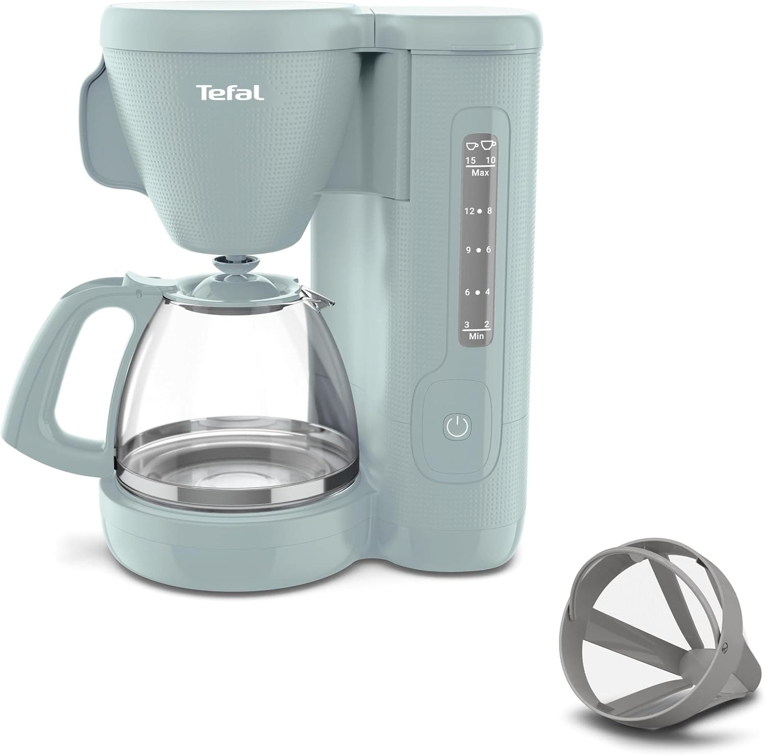 Tefal Morning Filter Coffee Maker - Eucalyptus, 1.25L Capacity, Permanent Reusable Filter, Drip-Stop System, Keep-Warm Function, Easy Fill