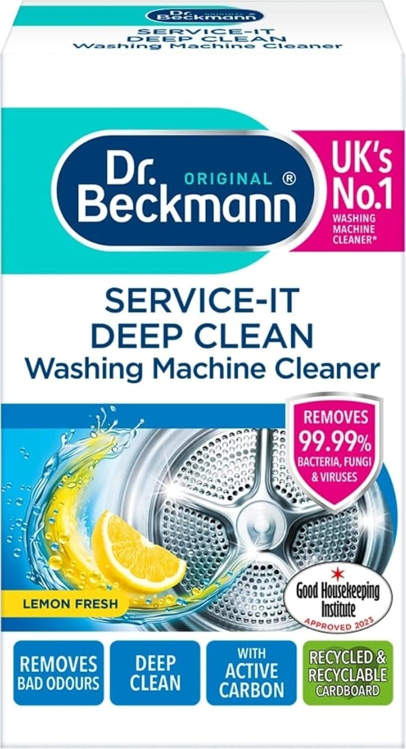 Dr. Beckmann Service-it Deep Clean Washing Machine Cleaner | Removes 99,99 % of bacteria and fungi and viruses | eliminates bad odours