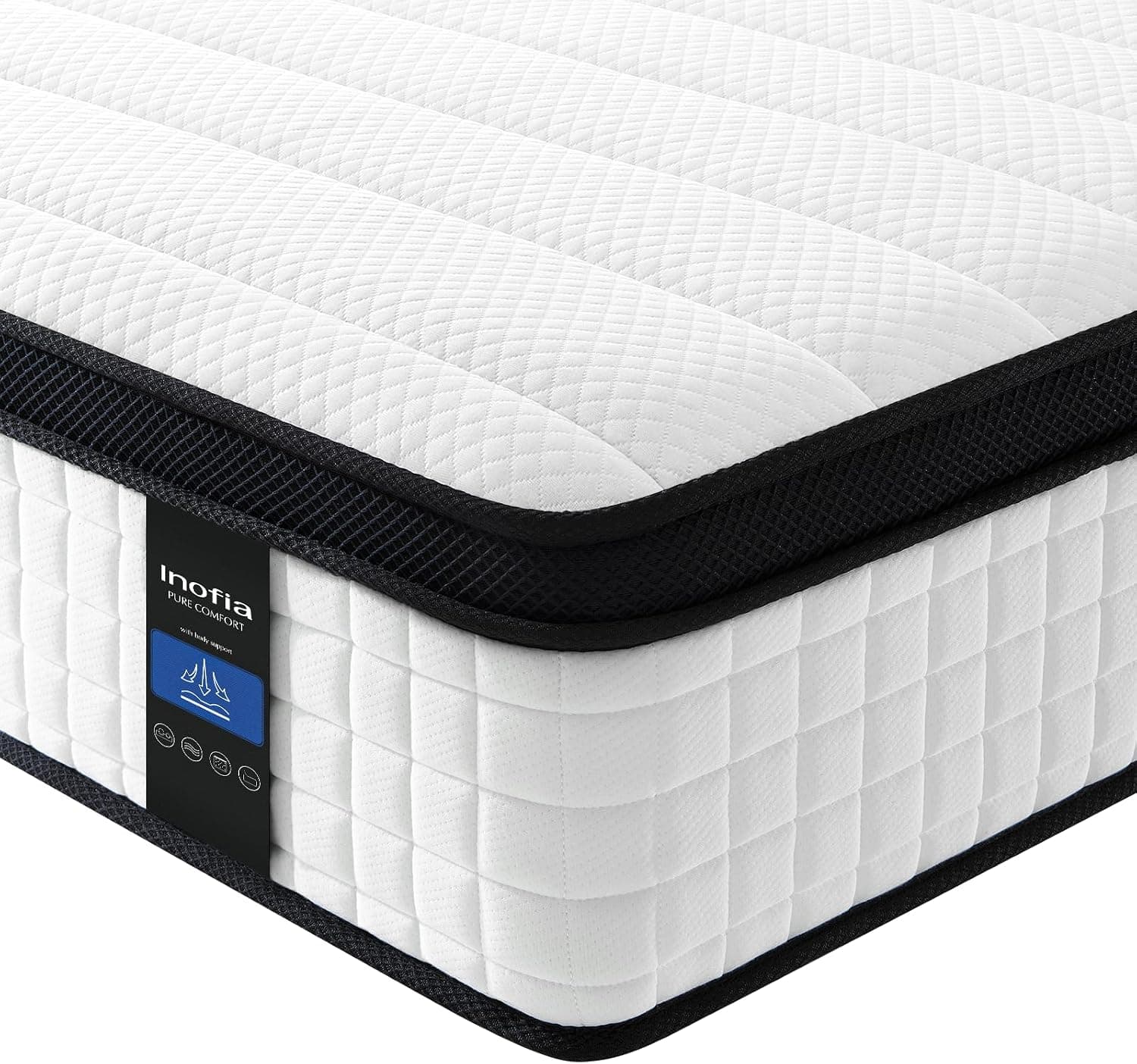 Inofia Double Mattress, 12 Inch Hybrid Mattress with Aeroshield Memory Foam and NexusArc Pocket Sprung,Cozy and Breathable Fabric,The